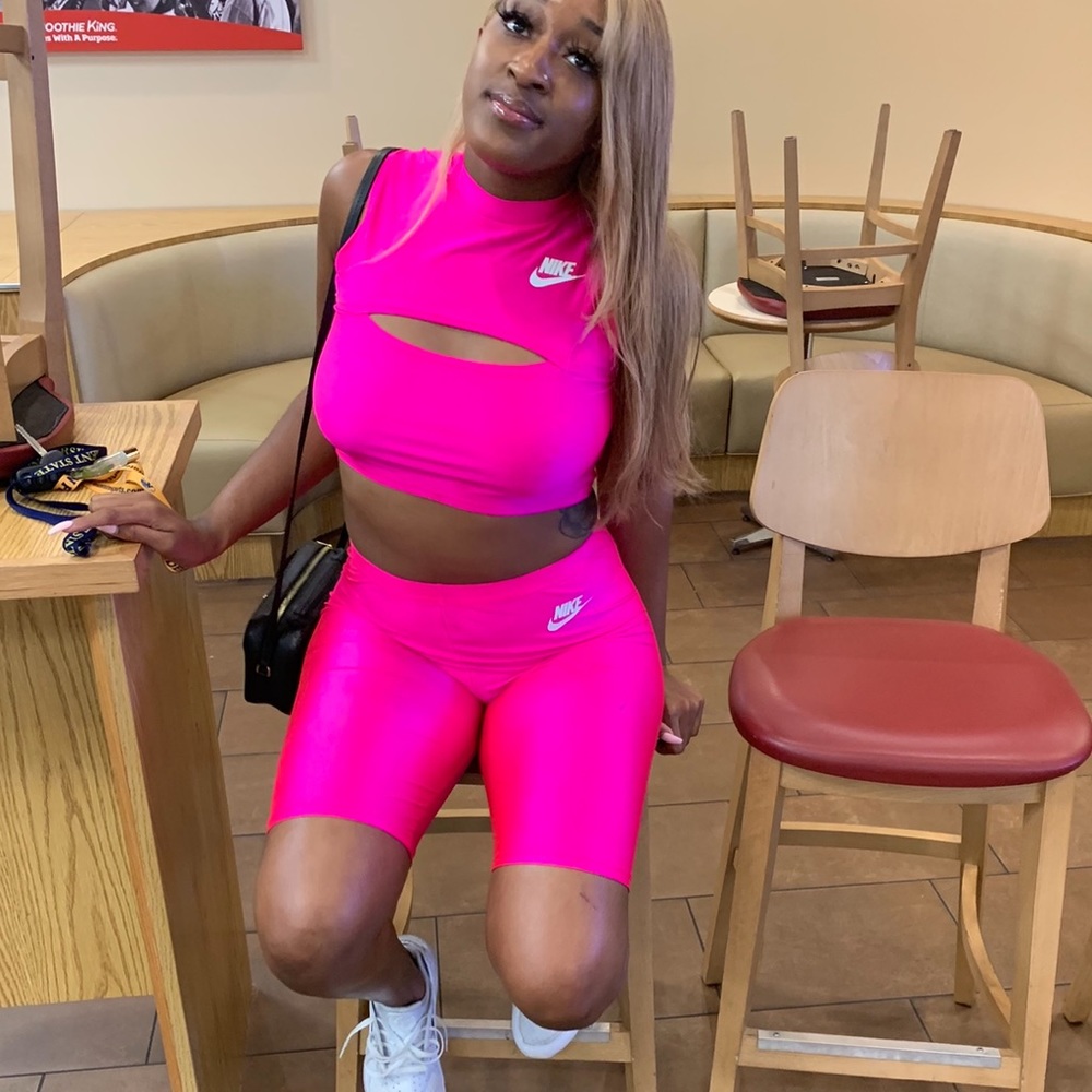 Pink Nike two piece sports